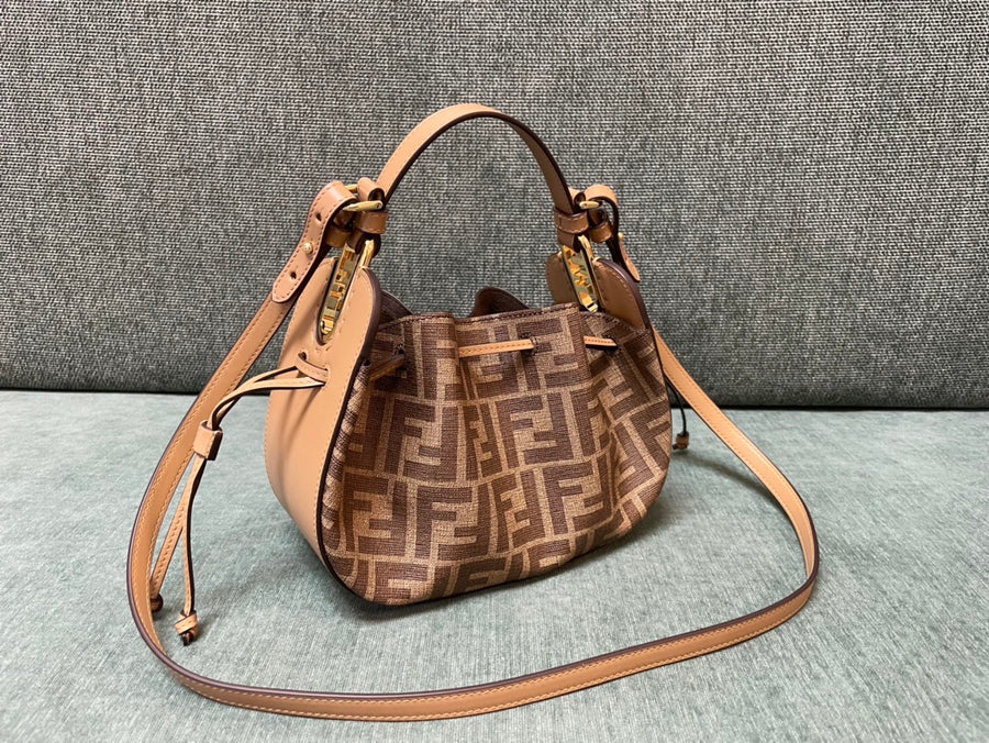 Brown Mini Bucket Bag