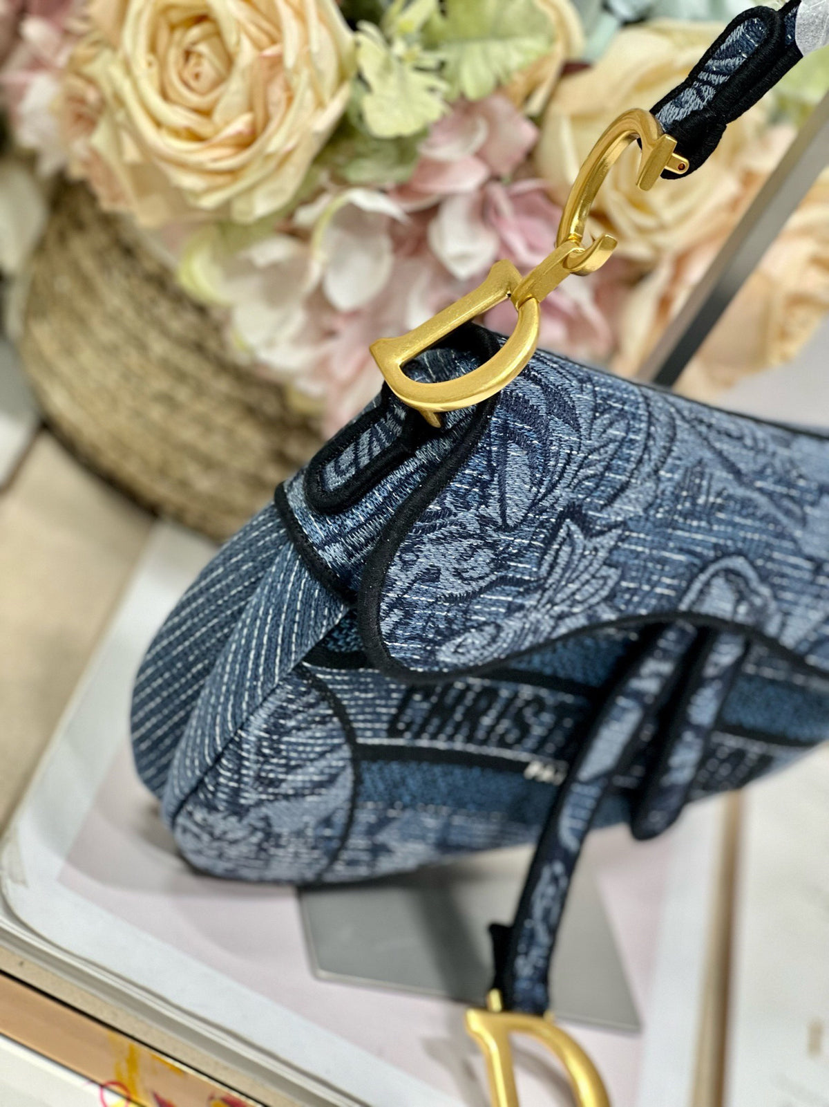 Blue Denim Saddle Bag
