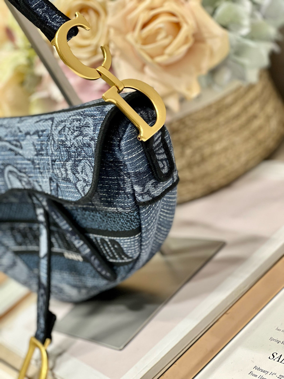 Blue Denim Saddle Bag
