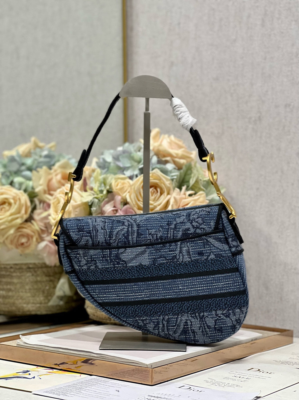 Blue Denim Saddle Bag