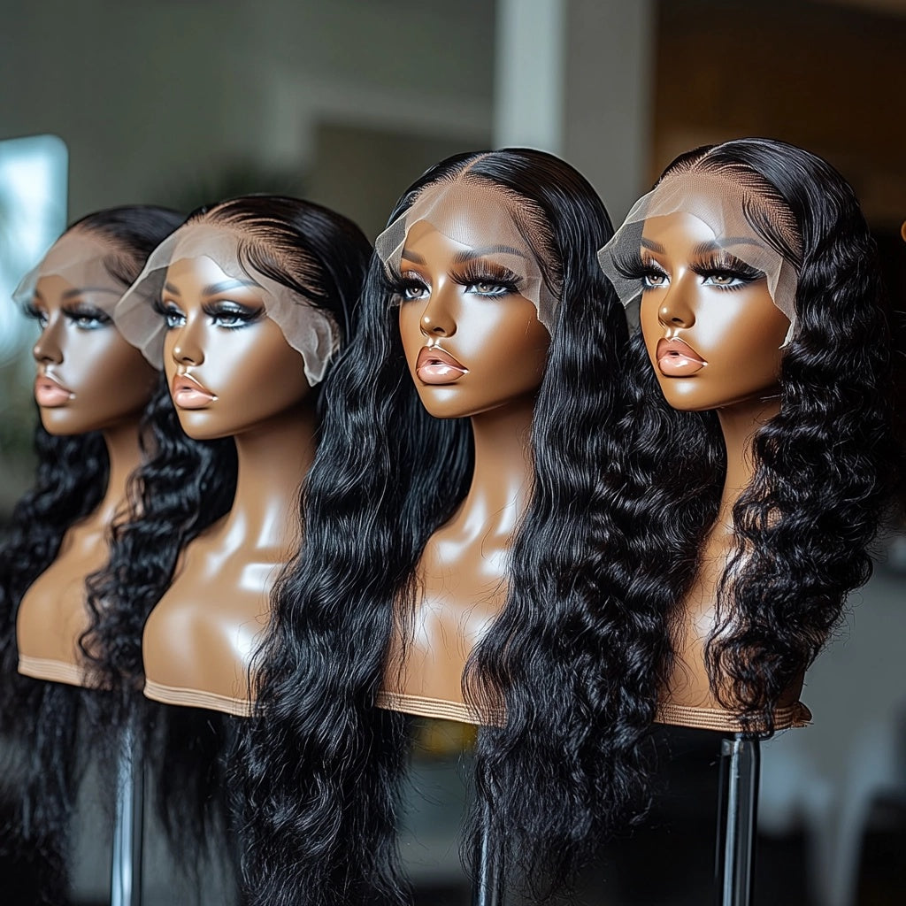 13x6 HD lace body wave wig – virgin body wave wig – mannequin display
